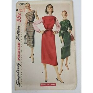 Simplicity 1008 Miss Juniors Chemise Dress  Jumper  Size 13